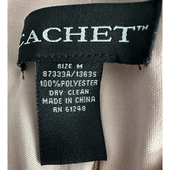 NEW NWT Womens CACHE Pink Sequin Faux Wrap Dressy Top Rose Accent Blouse Sz M - Picture 7 of 8